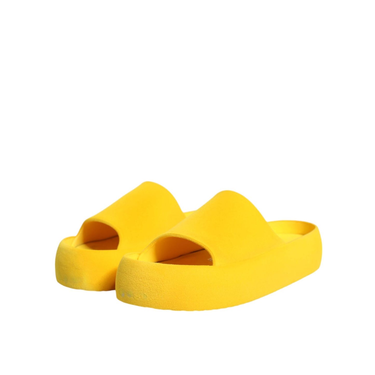 Dolce & Gabbana Yellow Rubber Slides Sandals Beachwear Shoes