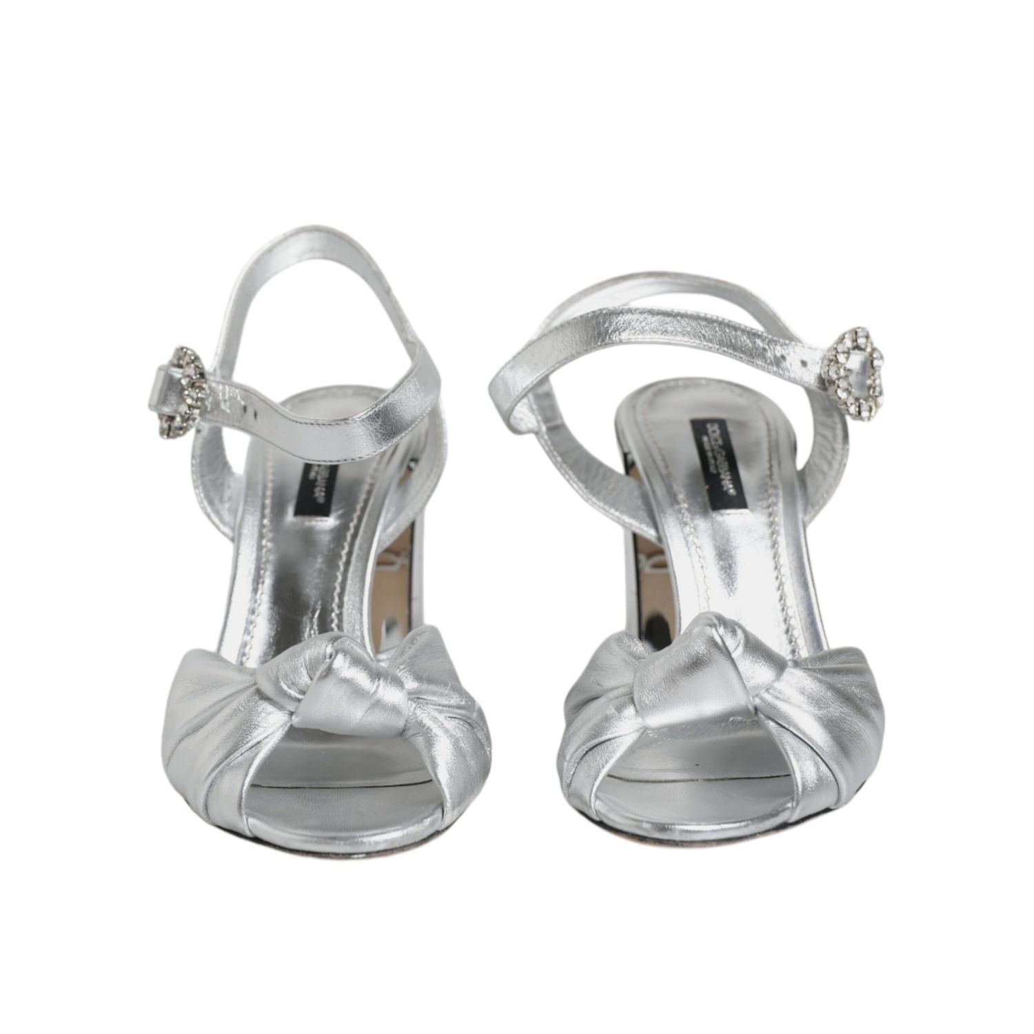 Dolce & Gabbana Silver Mirror Heels KEIRA Sandals Shoes