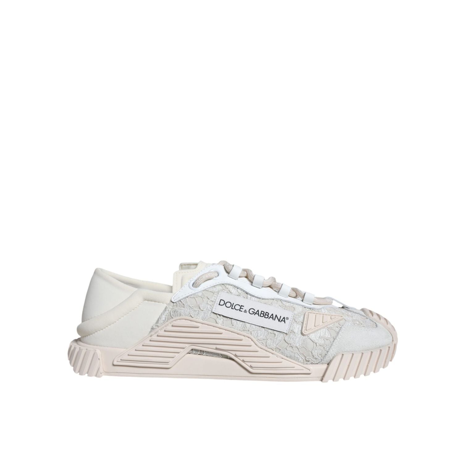 Dolce & Gabbana White Lace NS1 Low Top Sneaker Sports Shoes
