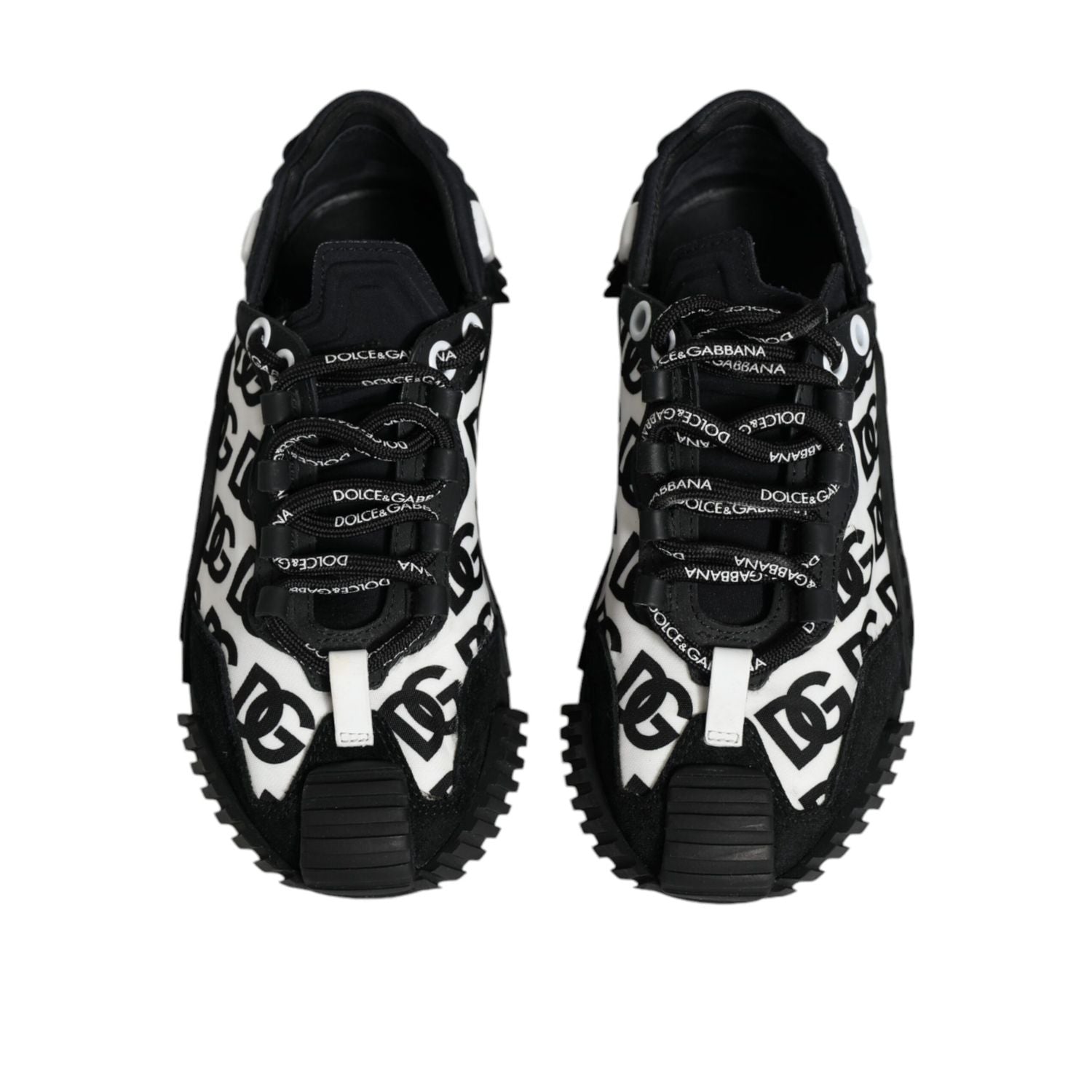 Dolce & Gabbana Black Logo Lace Up Low Top NS1 Sneakers Shoes
