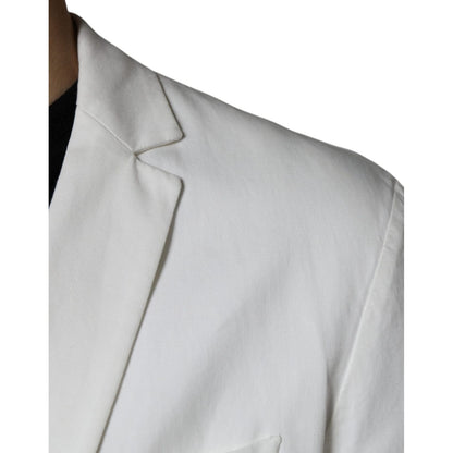 Dondup White Single Breasted One Button Dress Formal Blazer