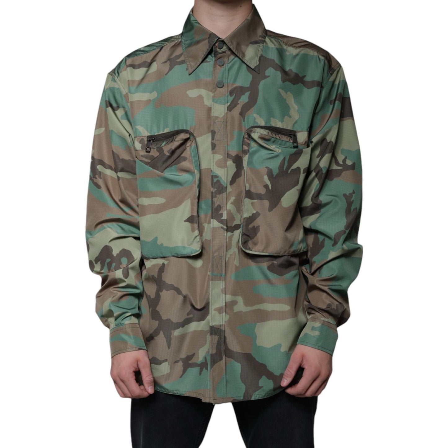 Dolce & Gabbana Multicolor Camouflage Button Down Shirt Dolce & Gabbana