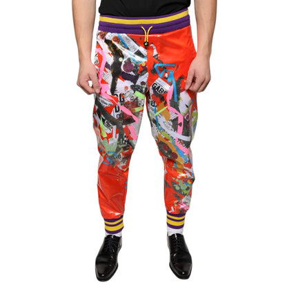 Dolce & Gabbana Multicolor Printed Jogger Sweatpants Pants Dolce & Gabbana