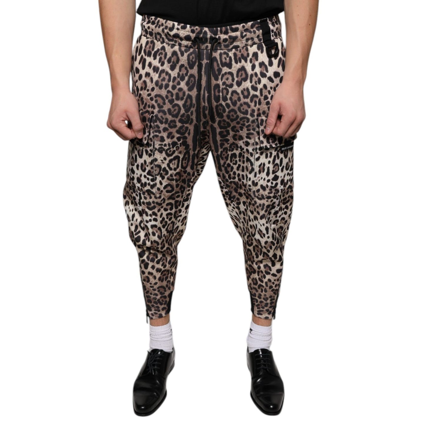 Dolce & Gabbana Brown Leopard Polyester Jogger Pants Dolce & Gabbana