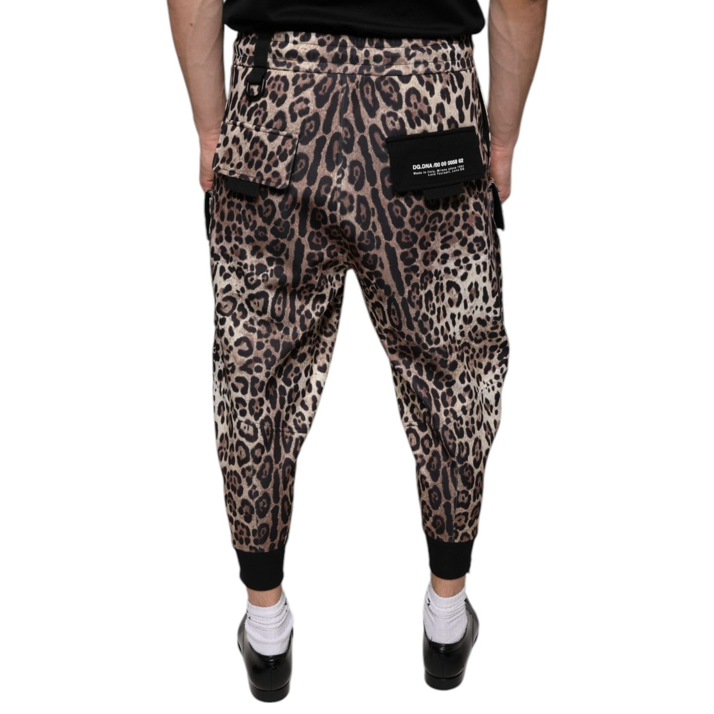 Dolce & Gabbana Brown Leopard Polyester Jogger Pants Dolce & Gabbana