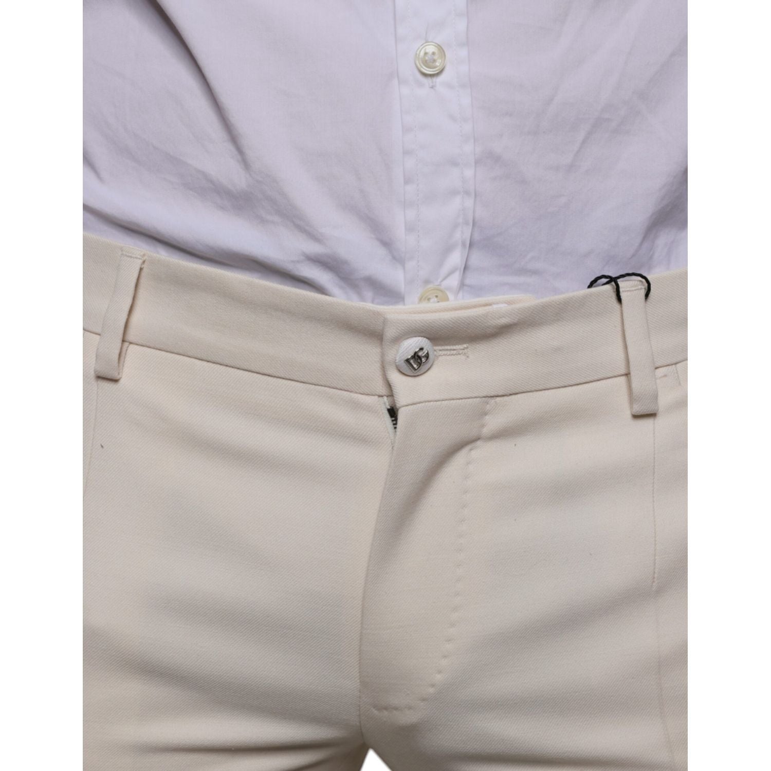 Dolce & Gabbana Off White Chino Wool Skinny Pants