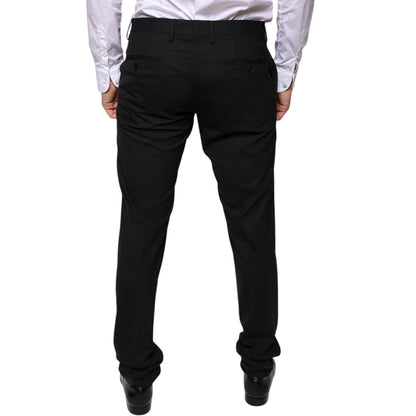 Dolce & Gabbana Black Wool Skinny Dress Formal Pants Dolce & Gabbana