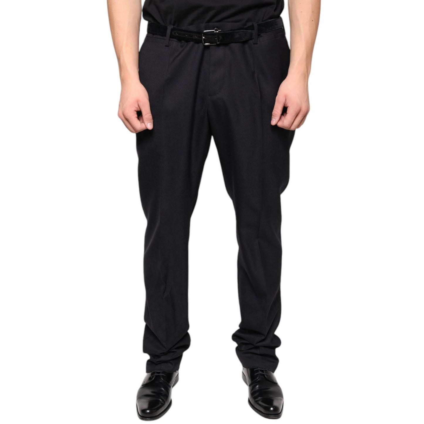 Dolce & Gabbana Black Wool Skinny Dress Formal Pants Dolce & Gabbana