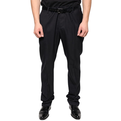 Dolce & Gabbana Black Wool Skinny Dress Formal Pants Dolce & Gabbana