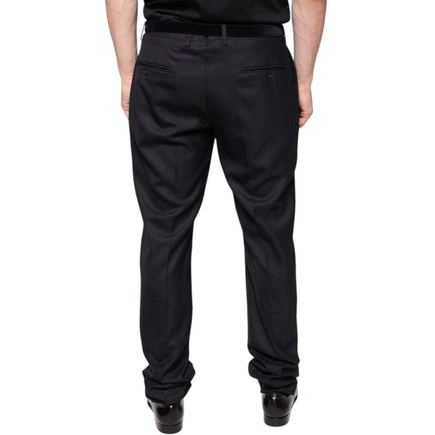 Dolce & Gabbana Black Wool Skinny Dress Formal Pants Dolce & Gabbana