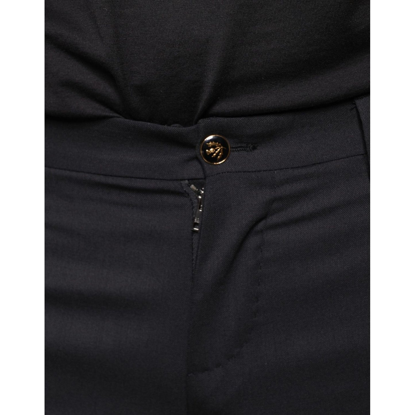 Dolce & Gabbana Black Wool Skinny Men Dress Pants Dolce & Gabbana