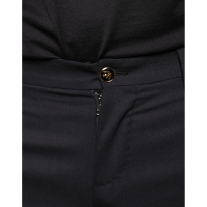 Dolce & Gabbana Black Wool Skinny Men Dress Pants Dolce & Gabbana