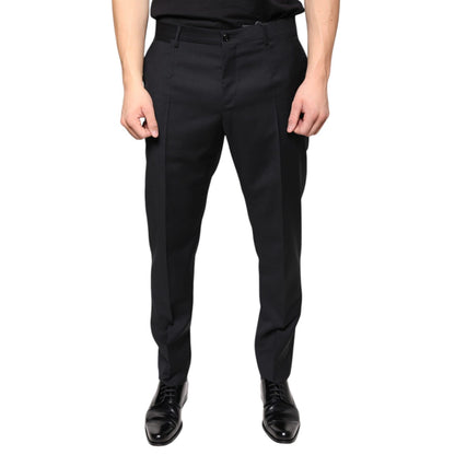 Dolce & Gabbana Black Wool Skinny Men Dress Pants Dolce & Gabbana