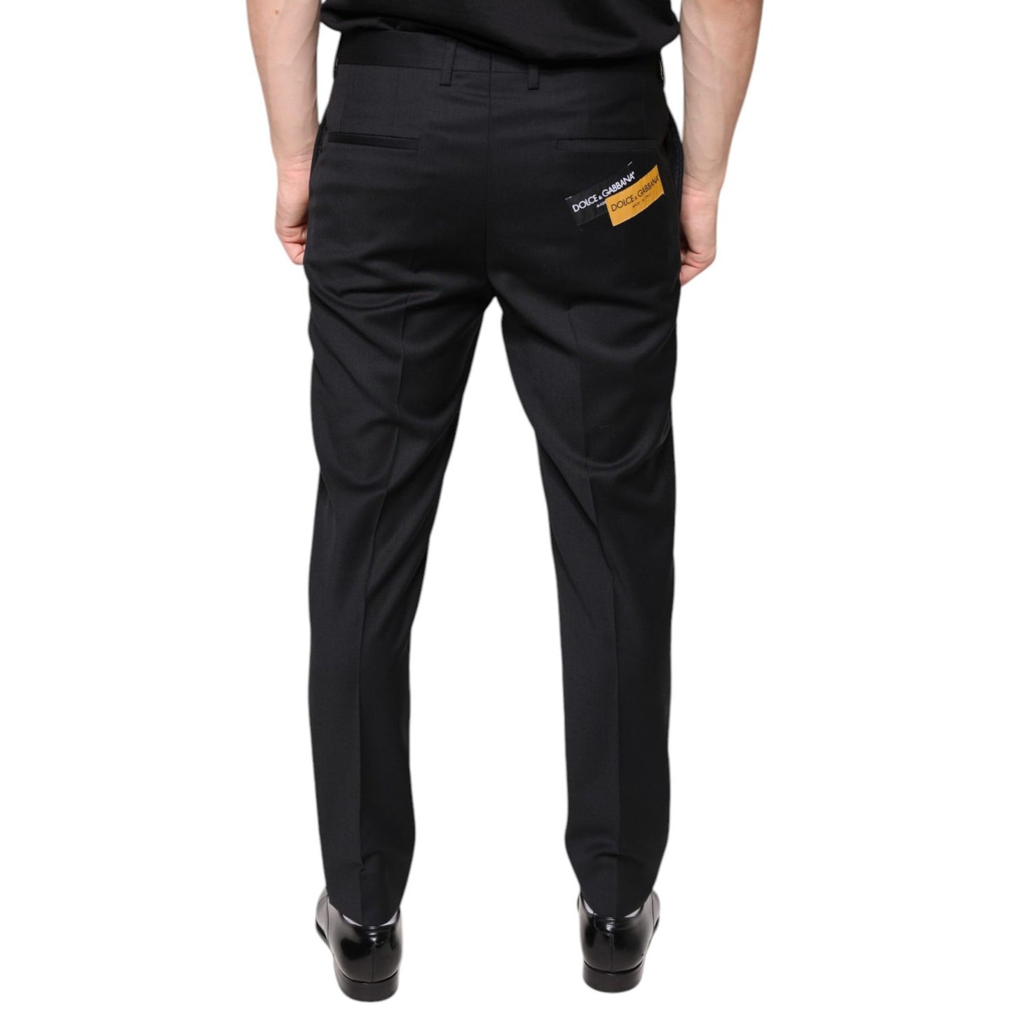 Dolce & Gabbana Black Wool Skinny Men Dress Pants Dolce & Gabbana