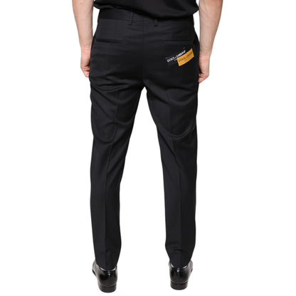 Dolce & Gabbana Black Wool Skinny Men Dress Pants Dolce & Gabbana