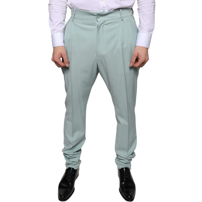 Dolce & Gabbana Mint Green Cotton Dress Pants Dolce & Gabbana
