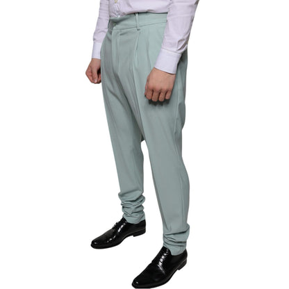 Dolce & Gabbana Mint Green Cotton Dress Pants Dolce & Gabbana