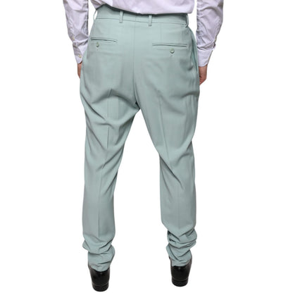 Dolce & Gabbana Mint Green Cotton Dress Pants Dolce & Gabbana