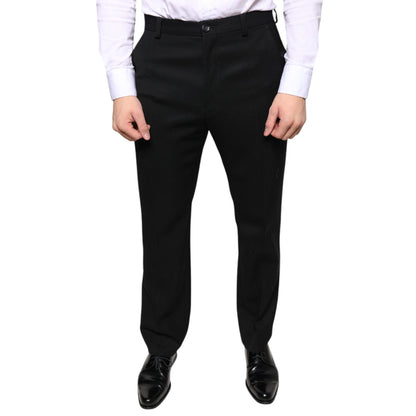 Dolce & Gabbana Black Wool Skinny Men Dress Pants Dolce & Gabbana
