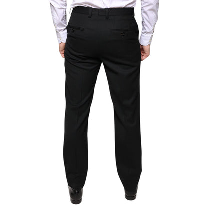 Dolce & Gabbana Black Wool Skinny Men Dress Pants Dolce & Gabbana