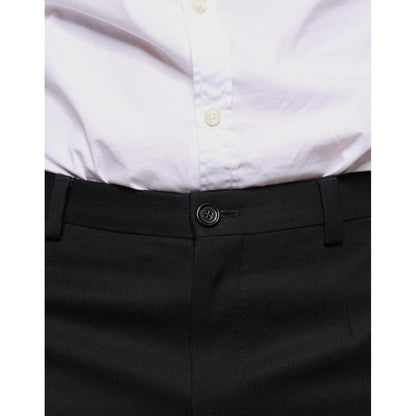 Dolce & Gabbana Black Wool Skinny Men Dress Pants Dolce & Gabbana