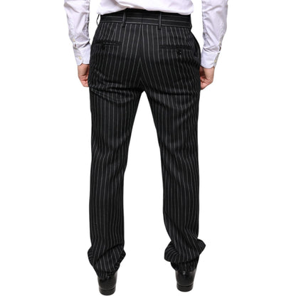 Dolce & Gabbana Black Stripes Skinny Men Dress Pants Dolce & Gabbana