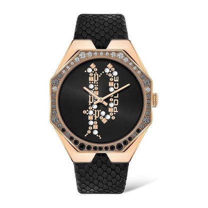 Police Black Leather Watch