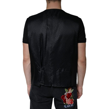 Dolce & Gabbana Black Wool Waistcoat Dress Formal Vest