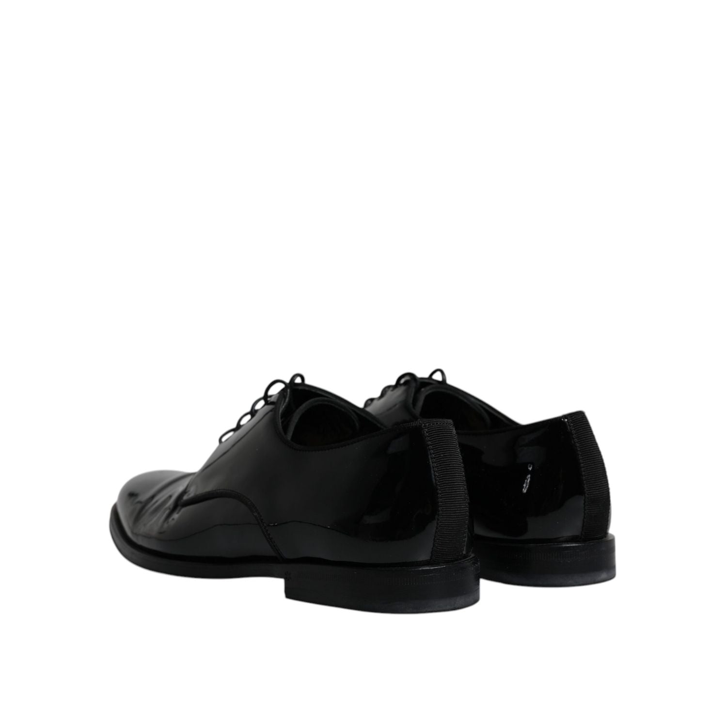 Dolce & Gabbana Black Leather Lace Up Men Derby Formal Shoes