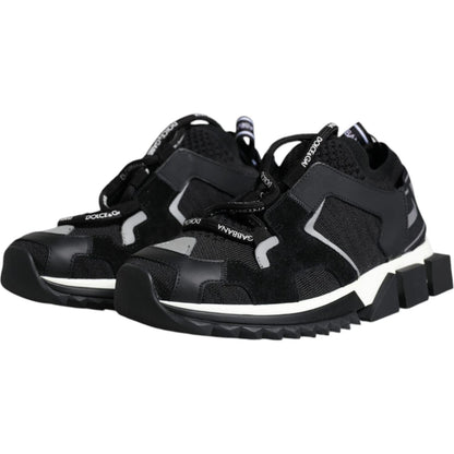 Dolce & Gabbana Black Mesh Sorrento Trekking Sneakers Shoes