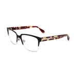 Alexander McQueen Bicolor Metal Frames in black and Havana crystal design with metal accents. Size: 53/17/140 mm.