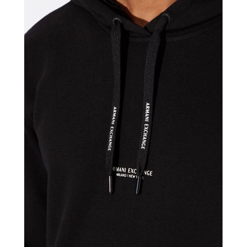 Armani Exchange Black Cotton Hoody AR-4516900009-IT44 | S