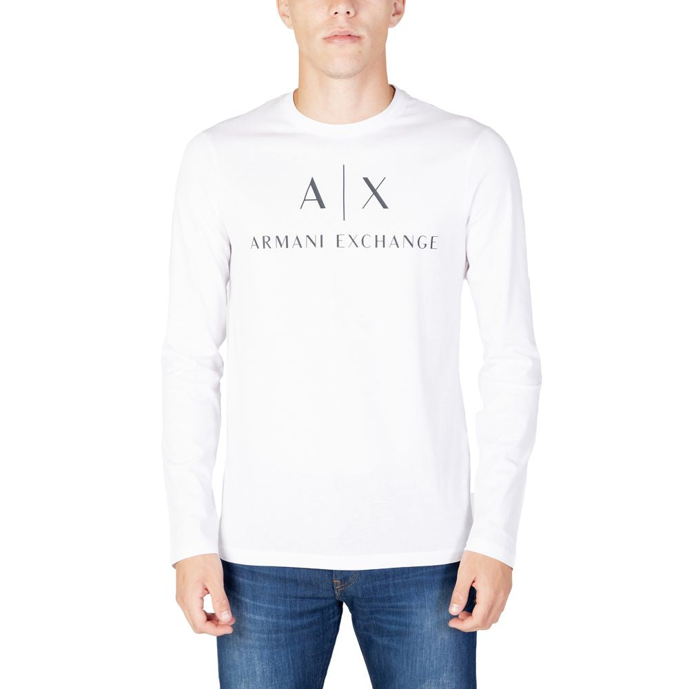 Armani Exchange White Cotton Long Sleeve T-Shirt