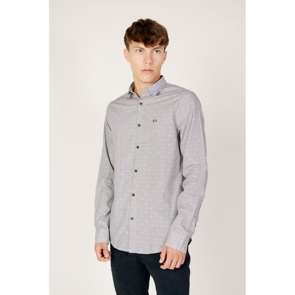 Armani Exchange Black Cotton Shirt AR-11824700009-IT44 | S