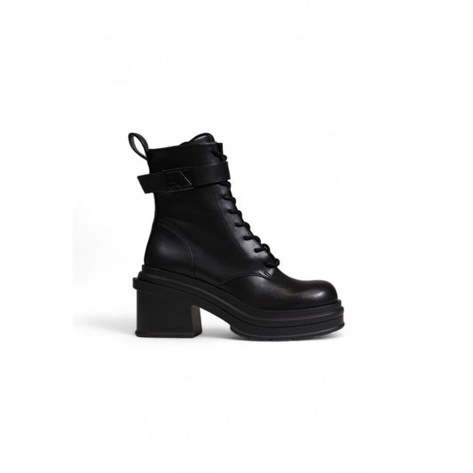 Armani Exchange Black Polyester Lace-Up Boots