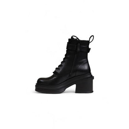 Armani Exchange Black Polyester Lace-Up Boots