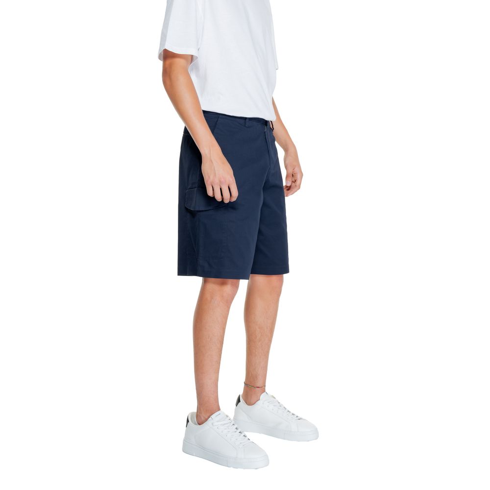 Armani Exchange Blue Cotton Bermuda Shorts Armani Exchange