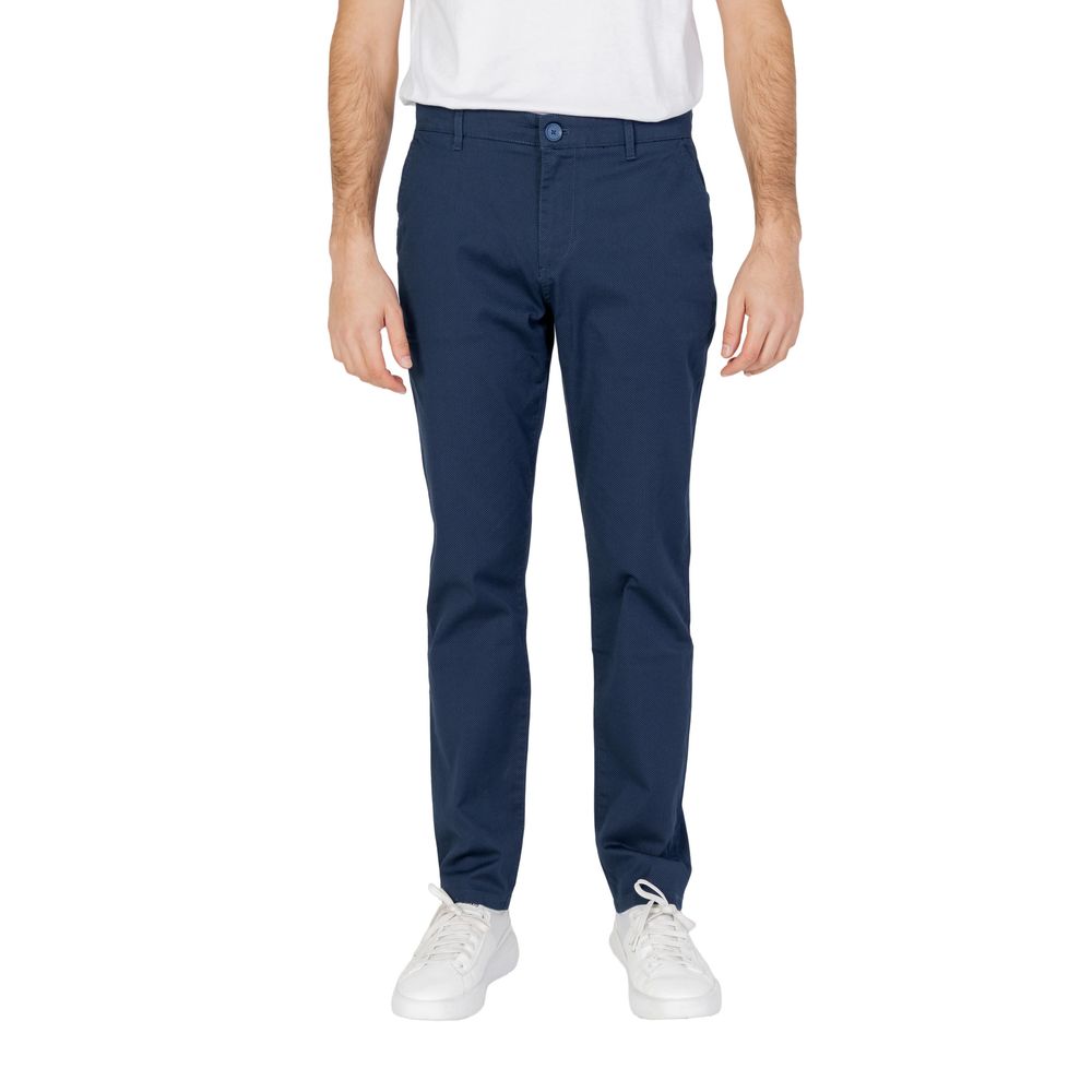 Armani Exchange Blue Cotton Casual Pants Armani Exchange