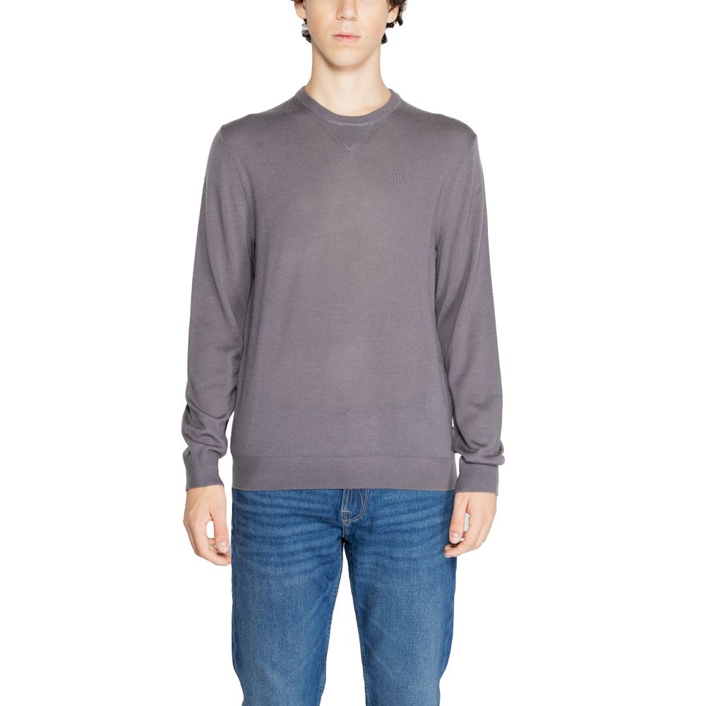 Armani Exchange Gray Wool Sweatshirt Armani Exchange