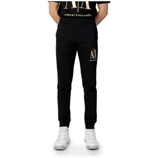 Armani Exchange Black Cotton Joggers Workout Pant AR-10432200009-IT42 | XS