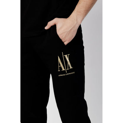 Armani Exchange Black Cotton Joggers (Workout Pants) Armani Exchange