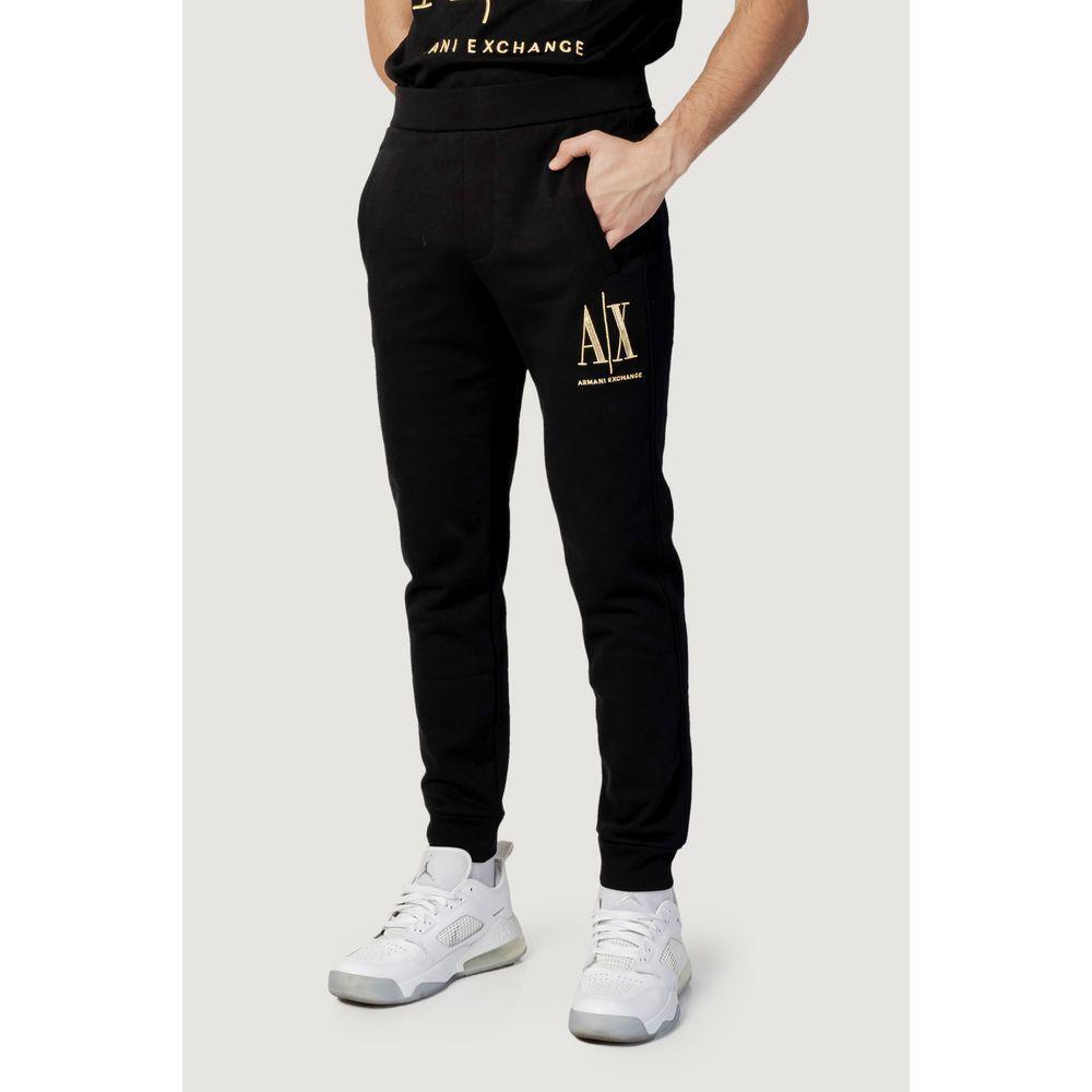Armani Exchange Black Cotton Joggers Workout Pant AR-10432200009-IT42 | XS