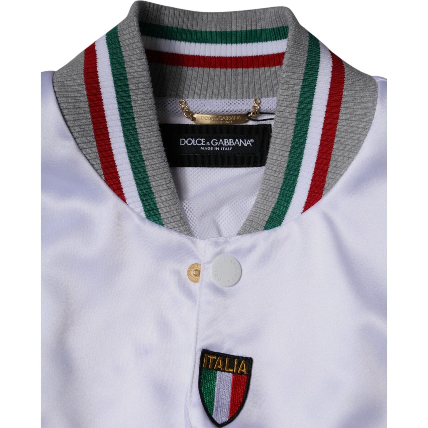 Dolce & Gabbana Multicolor Italia Button Down Bomber Jacket JKT3868-50