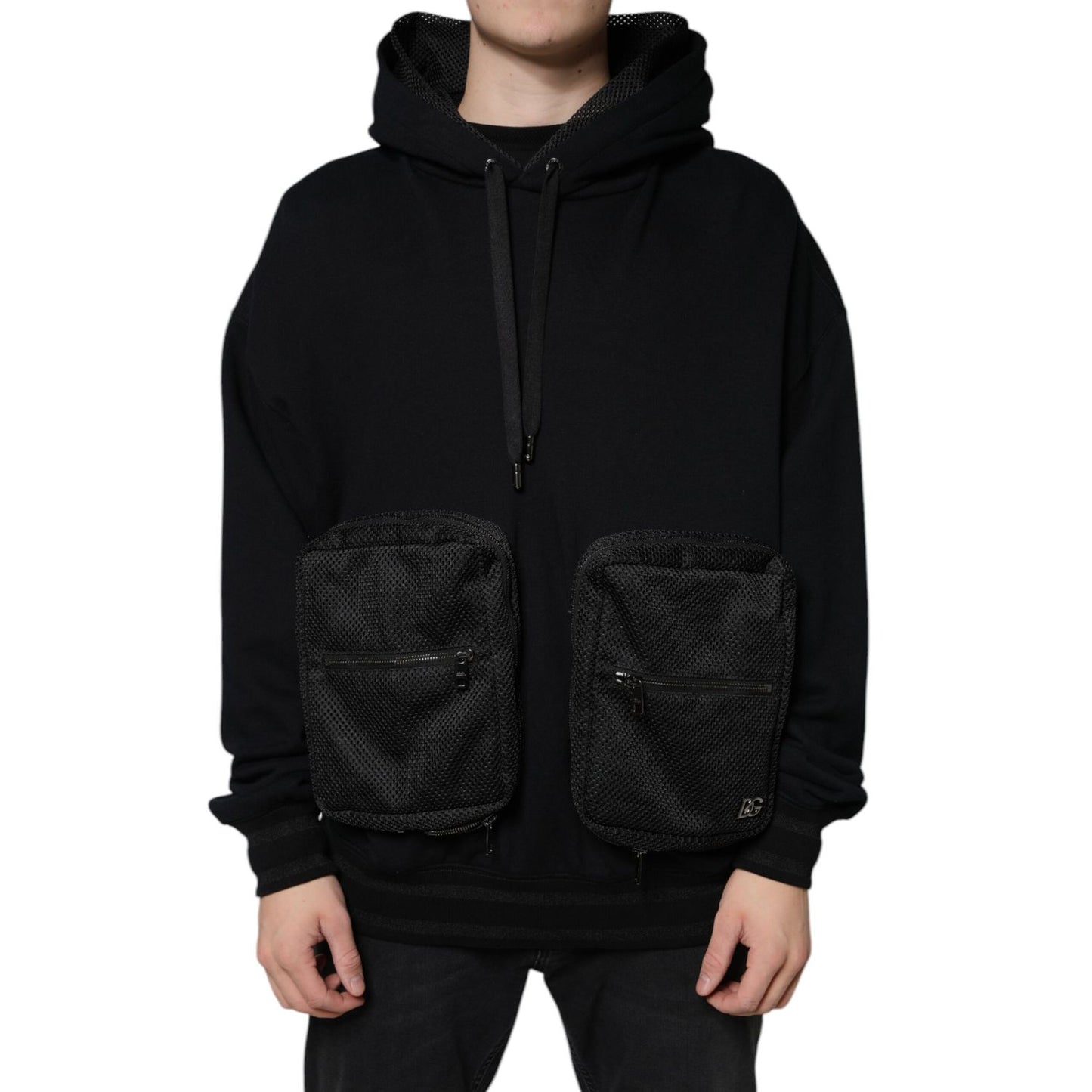 Dolce & Gabbana Black Hooded Pullover Men Sweatshirt Sweater Dolce & Gabbana