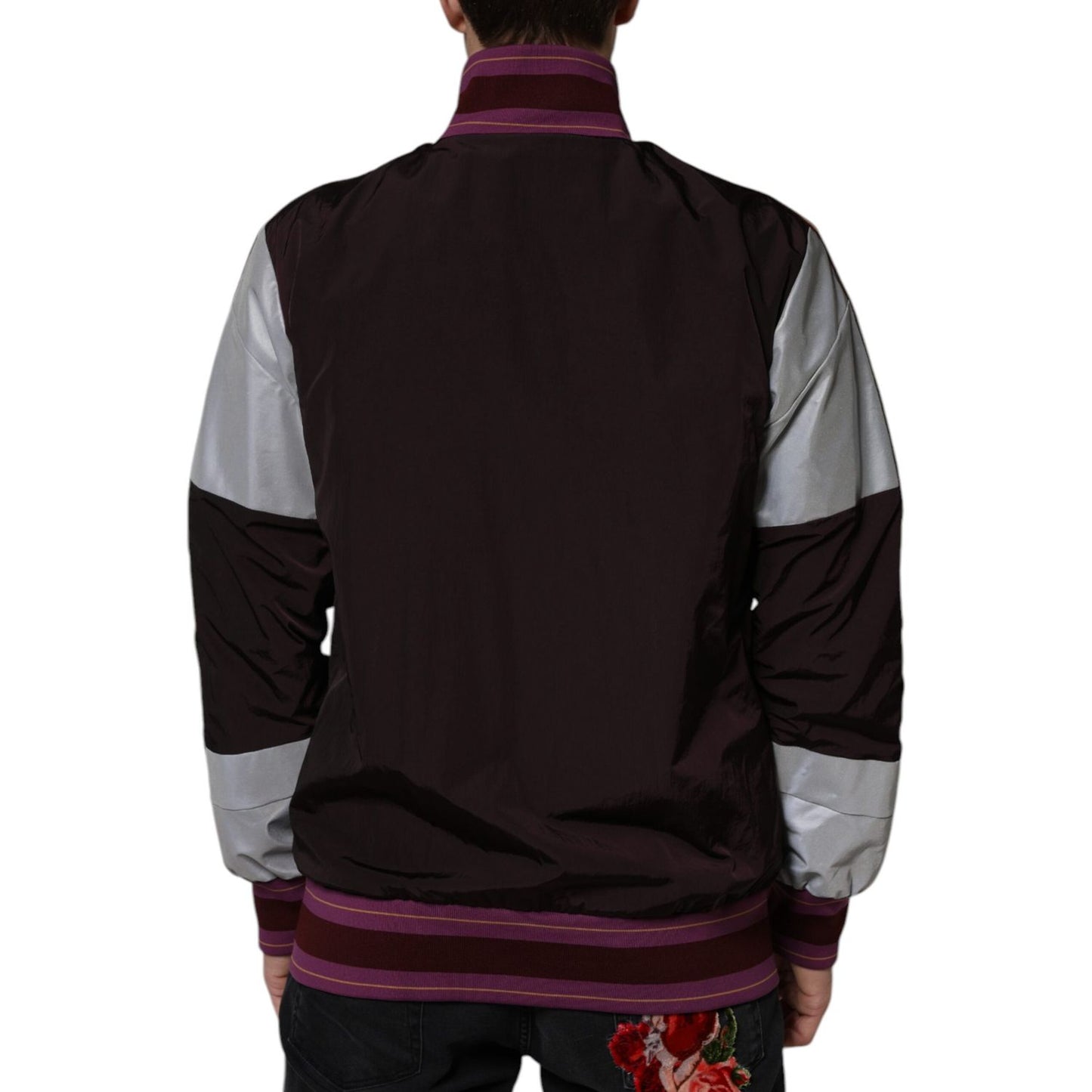 Dolce & Gabbana Multicolor Full Zip Jersey Men Bomber Jacket Dolce & Gabbana