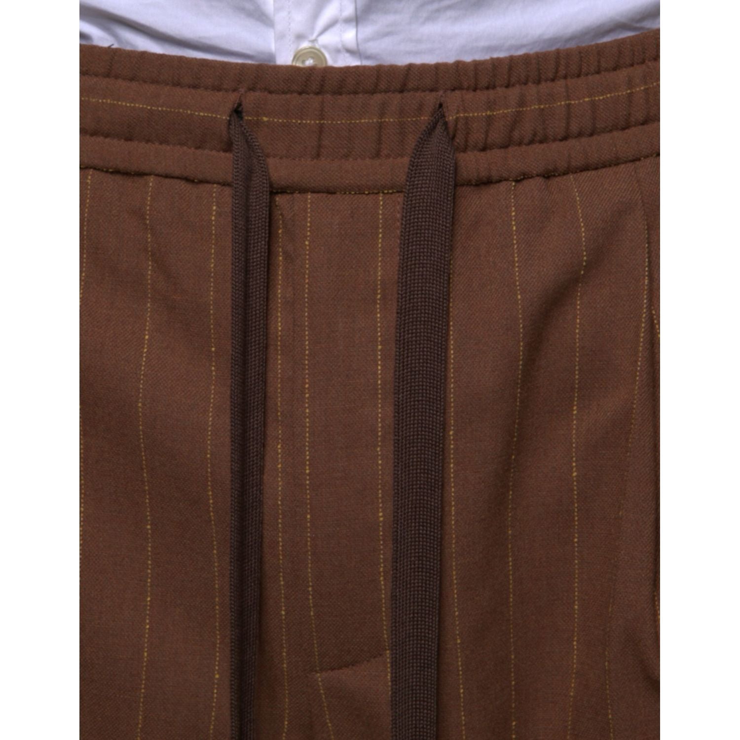 Dolce & Gabbana Brown Stripes Skinny Men Dress Pants