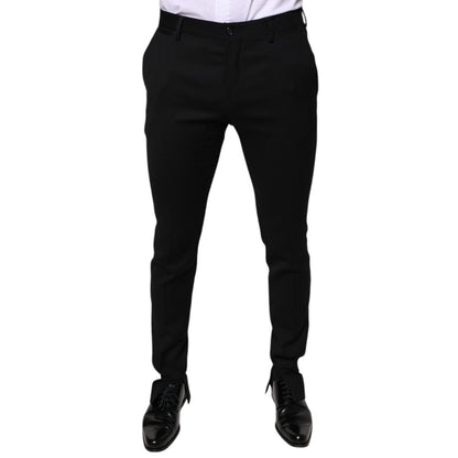 Dolce & Gabbana Black Wool Skinny Formal Dress Pants Dolce & Gabbana