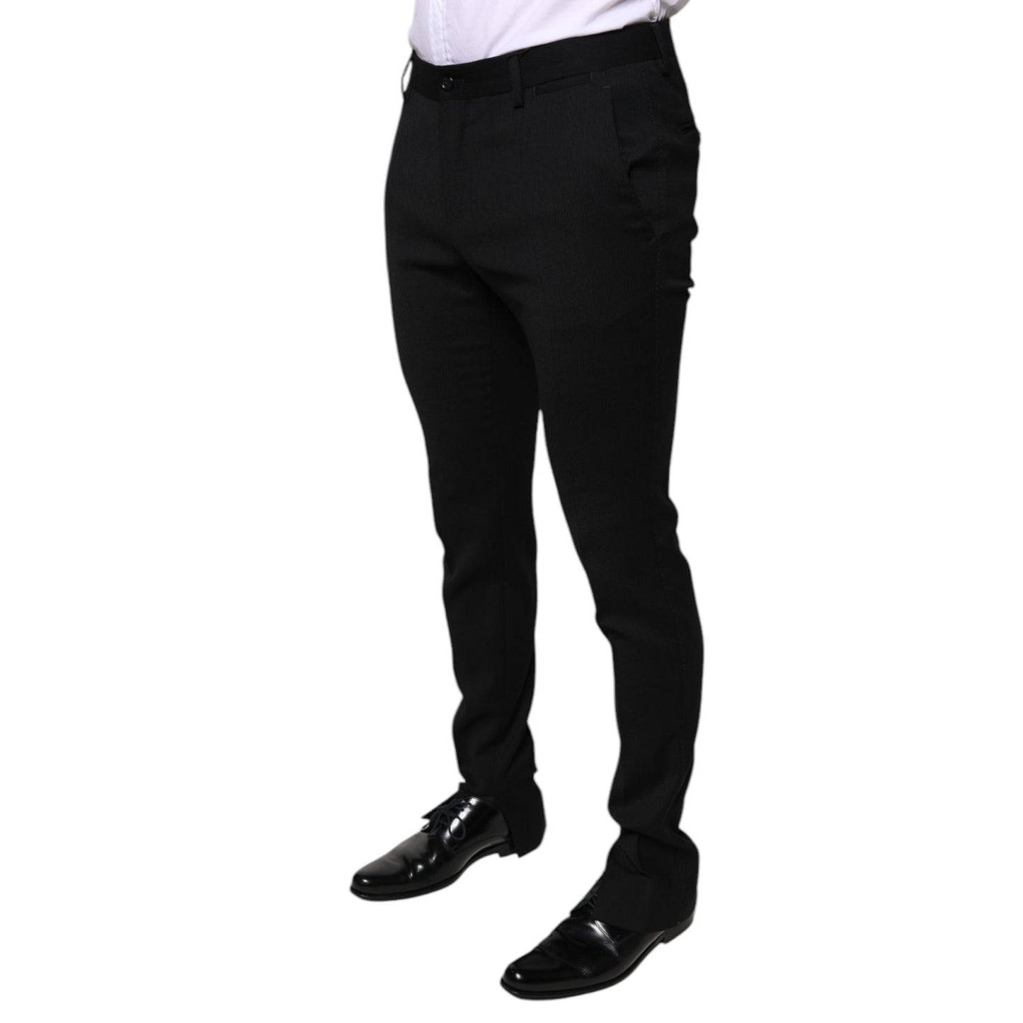 Dolce & Gabbana Black Wool Skinny Formal Dress Pants Dolce & Gabbana