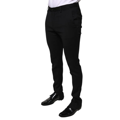 Dolce & Gabbana Black Wool Skinny Formal Dress Pants Dolce & Gabbana