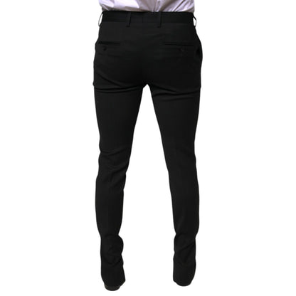 Dolce & Gabbana Black Wool Skinny Formal Dress Pants Dolce & Gabbana
